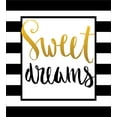thumbnail image 3 of Sweet Dreams Twin Size Duvet Cover Set, Vintage Hand Drawn Lettering Design with Monochrome Stripes Background, Decorative 2 Piece Bedding Set with 1 Pillow Sham, Yellow Black White, by Ambesonne, 3 of 3