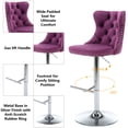 thumbnail image 5 of HUMEHA Set of 4 Swivel Barstool Purple Silver Leg Adjustable 25-33", 5 of 13