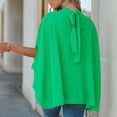 thumbnail image 4 of Sarapandan Summer Women's Loose Fit Collared T-Shirt with Half Sleeves - Viridis Green, Size M, 4 of 6