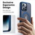 thumbnail image 6 of for iPhone 14 Pro Case with Magnetic Invisible Stand [Military Drop Protection] [Compatible with MagSafe] Shockproof Slim Translucent Matte Ring Holder Phone Case for Men Women 6.1 Inch, Blue, 6 of 7