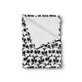thumbnail image 2 of Black and White Soft Flannel Fleece Throw Blanket, Monochrome Illustration of Pandas Indigenous Chinese Endangered Spices, Cozy Plush for Indoor and Outdoor Use, 50" x 60", Black White, by Ambesonne, 2 of 5