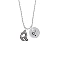 thumbnail image 2 of Delight Jewelry Black Nickeltone Crystal Initial - Q - Beaded Border - Silvertone Script Initial Disc - V - Charm Necklace, 20"+3", 2 of 4