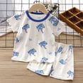 thumbnail image 2 of Akiihool Ensembles de Pyjama pour Enfants Garçons Coupe Ajustée Ensemble de Pyjamas Manches Courtes et Shorts Pyjama 2 Pcs s Doux Tenue de Nuit d'Été pour Grands Garçons (Bleu Clair,7-8 Ans), 2 of 4
