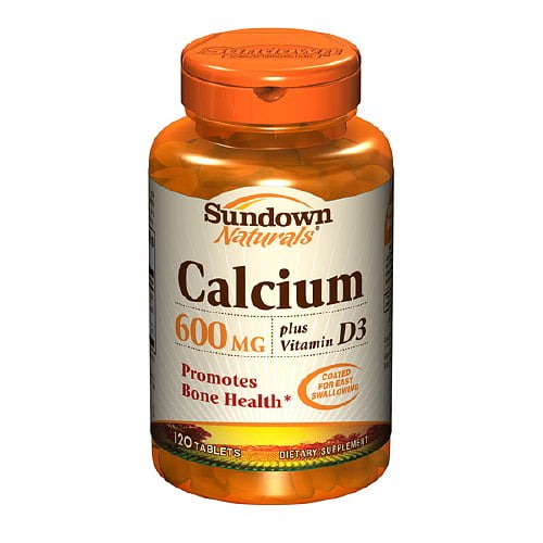 Calcium 600 Mg Plus Vitamin D Caplets, By Sundown 120 Caplets