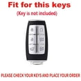 thumbnail image 2 of for Genesis Metal Key Fob Cover Fit For GV80 GV70 G70 Leather Car Accessories Remote Case Shell Holder 6 Button Key Case Holder Protector Metal Keychain, 2 of 6