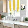 thumbnail image 4 of Yellow Striped Tie Up Curtains for Kitchen Windows,Adjustable Rod Pocket Valance 45 Inch Short, Vertical Stripe Boho Minimalist Country Window Treatment Balloon Roman Blind Shade, 42" x 45", 4 of 9