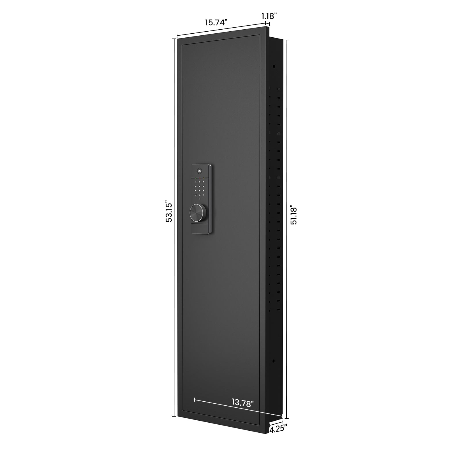 53" Passwod Touch Panel In-Wall Safe,Hidden Wall Gun Safe for Rifles with Adjustable Shelves,Assembled Storage Multifunctional Wall Safe for Firearm and Valuables (Black-Digital) 41203