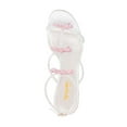 thumbnail image 3 of XYD Women Stylish Rhinestone Crossover Strap Bow Knots Sandals Open Toe Gladiator Chunky Heels Party Shoes Size 7 White Pink, 3 of 4