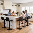 thumbnail image 4 of FIRAVOE Bar Stools Set of 6, Swivel Bar Height Bar Stools with Ergonomic Back, Adjustable Barstools 24" to 32", Faux Leather Bar Chairs for Kitchen Island, Black, 4 of 11