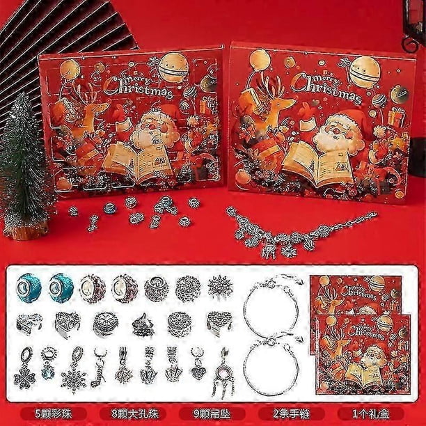 Countdown Christmas Blind Box, Christmas Jewelry And Accessory Set, Blind Box Ring, Necklace, Earrings, 24-Piece Christmas Set