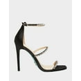 thumbnail image 2 of Betsey Johnson SB-Elisa Heeled Sandal Black Satin Formal Thin Strap Pump (6.5, BLACK), 2 of 5