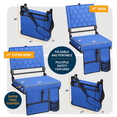 thumbnail image 5 of Folding Reclining Stadium Seat with Back Support for Bleachers 3 Adjustable PositionsPortable Outdoor Chair with Pockets Cup Holder Carry Straps for Sports Camping, Beach, 5 of 5
