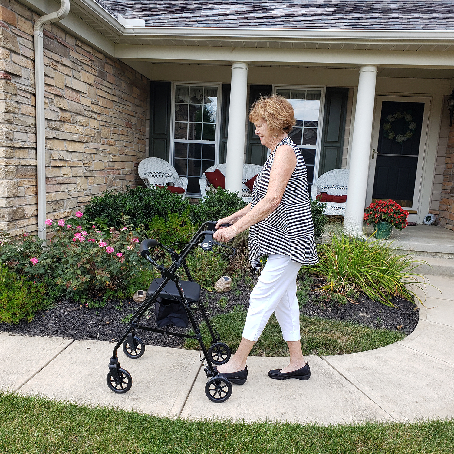 Equate Rolling Walker for Seniors, Rollator with Seat and Wheels, Black, 350 lb Capacity - image 2 of 9