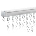 thumbnail image 1 of Juego de riel de techo para cortina blanco 14,4 pies a 18 pies montaje en techo longitud ajustable barras para cortinas con clips y ganchos, 1 of 7