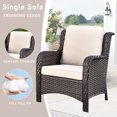 thumbnail image 2 of Ovios 2 Pieces Outdoor Patio Chairs Wicker Rattan Single Chairs Set with Cushion for Backyard, 2 of 7