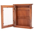 thumbnail image 3 of Vintage European Style Wooden Key Storage Cabinet Key Holder Box with Hanging Hooks Brown, 3 of 7