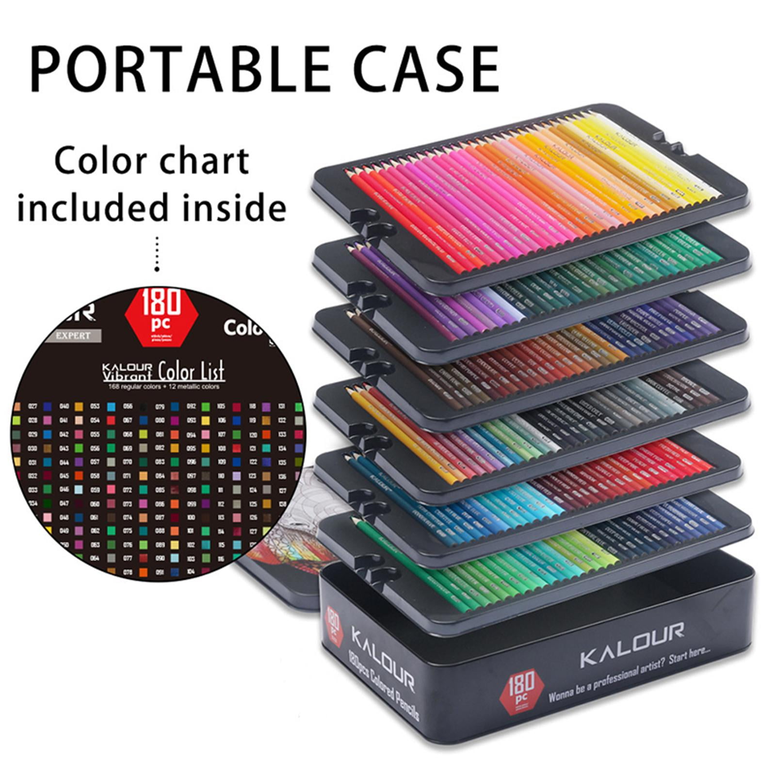 GUOOL Colouring Pencils, Professional Colours , Soft , HB for Drawing, Sketching, Shading & Coloring, Vibrant Coloured Pencils for Adults Artists , 180 Colored, 3.3mm