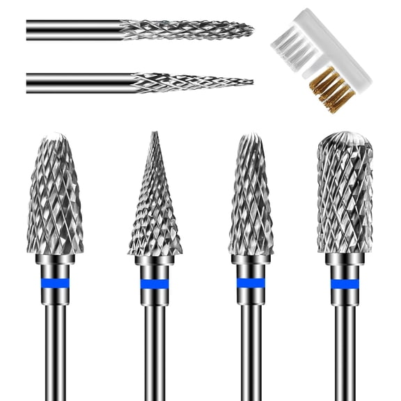 6 Pack Nail Drill Bits for Acrylic Nails,Shank Drill Bits for Nails Professional Electric Cuticle Drill Bit, Cuticle Cleaner Nail Gel Polish Remover Tool for Home Salon Nail Bits