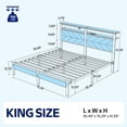 thumbnail image 2 of Greenstell King LED Bed Frame with Headboard Storage - Charging Station,Black, 2 of 8