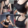 thumbnail image 4 of MANJIAMEI Zip Front Sports Bras for Women 2 Pack High Impact Racerback Yoga Bras Wireless Post Surgery Support Padded Workout Bra-L, 4 of 6