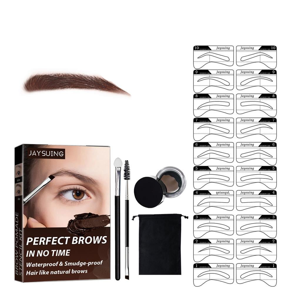 Famure Eyebrow Cream Set Easy to Color Professional Eyebrow Set With Sponge  Applicator and 20 Reusable Eyebrow Stencils vividly - Walmart.com