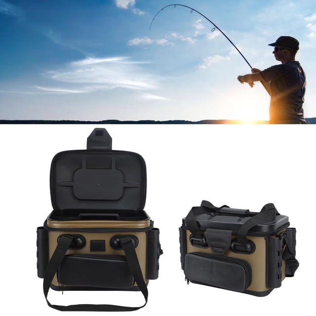 Seau de Pêche, Seau d'Appât de Poisson Vivant EVA Étanche pour Camping