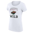 thumbnail image 2 of Women's G-III 4Her by Carl Banks White Minnesota Wild Super-Slim Fit Lightweight Team Logo Graphic T-Shirt, 2 of 3