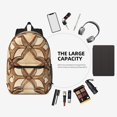 thumbnail image 6 of 17in Backpack With Pocket Adjustable Shoulder Strap Large Capacity Zipper Opening And Closing Double Pull Head Zipper For Work Travel Sports Sandybrown Moroccan Trellis Hand-Drawn Sketch_4, 6 of 8