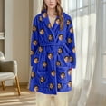 thumbnail image 4 of Fanxing Custom Robes for Women Personalized Face Robe Flannel Nightwear Customized Bathrobes Sleepwear Short Shaggy Blue L, 4 of 6