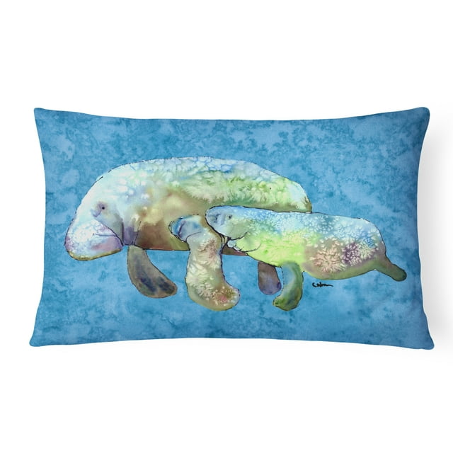 Carolines Treasures 8660PW1216 Manatee Coussin Décoratif en Tissu Intérieur & Extérieur