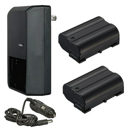 Nikon D850 High Capacity Intelligent Batteries (2 Units) + AC/DC Travel Charger + Nwv Direct Microfiber Cleaning Cloth.