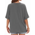 thumbnail image 3 of MOYIKO Oversized T shirts for Women V Neck Short Sleeve Loose Tees Summer Casual Basic Tops, 3 of 7