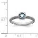 Checker-Cut Aquamarine Sterling Silver Antiqued Ring - Walmart.com