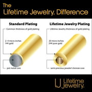 LIFETIME JEWELRY 5mm Rope Chain Necklace 24k Real Gold Plated-Women and Men (16 inches)