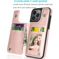 thumbnail image 2 of Apple iPhone 15 Pro Case, iPhone 15 Pro Wallet Case, PU Leather ID Cash Credit Card Holder Slots Magnetic Closure Kickstand Flip Slim Cover for iPhone 15 Pro 6.1" [Rose Gold], 2 of 7