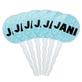 thumbnail image 1 of Jani Cupcake Picks Toppers - Set of 6 - Blue Speckles, 1 of 1