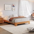 thumbnail image 4 of Twin/Full/Queen Size Bed Frame,Natural Wood Platform Bed with Wooden&Metal Slats Support,10-inch Underbed Space,No Box Spring Needed,Noise-Free Design,Easy Assembly, 4 of 9