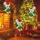 thumbnail image 4 of Adorno navideño de Papá Noel con escalera de metal, base de madera, diseño de 2 niveles, decoración navideña para el hogar, regalos de fiesta, regalo para Navidad, plegable, marco de metal, 4 of 9