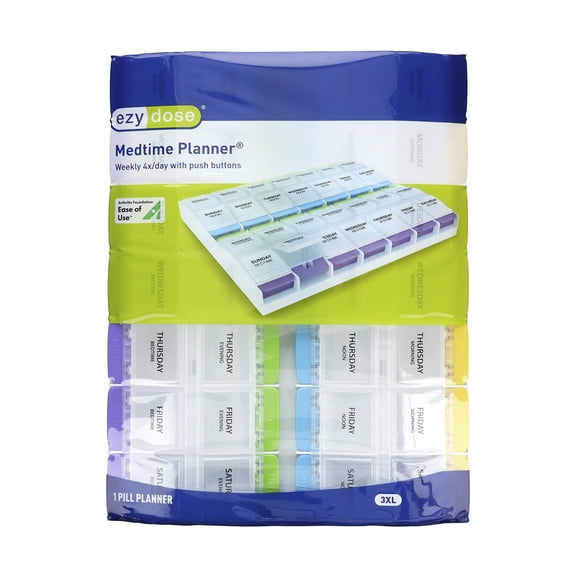 Ezy Dose 7-Day Pill Organizer Set with 4 Compartments
