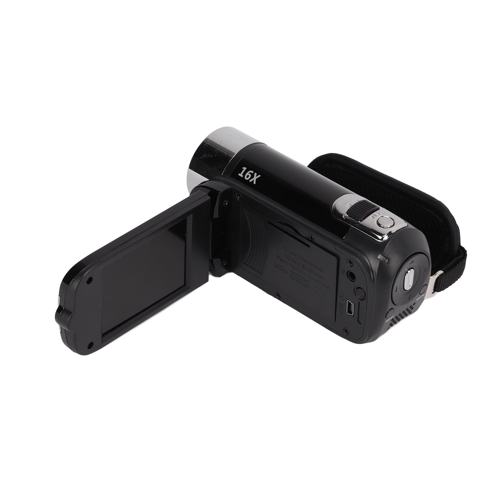 Video Camera Camcorder Full HD 1080P 16MP Camera Recorder 270° Rotation 2.7 Inch Color Screen 16X Zoom Digital CamcordersBlack