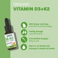 thumbnail image 4 of Vitamina D3 y K2 org&#2013265921nica certificada (MK7-Natto) - Gotas para fortalecer los huesos y el sistema inmunitario - Sin OMG - Sin gluten - Absorci&#2013265923n r&#2013265921pi, 4 of 6