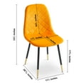 thumbnail image 5 of Velvet Dining Chairs, Modern Dining Chair with Golden Metal Legs, Multiple Color Upholstered Dining Chairs, Accent Desk Chair for Dining Room, Kitchen, Vanity, Living Room(Orange,Set of 2), 5 of 5