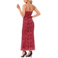 thumbnail image 3 of Vestido Maxi Floral Sin Mangas Bodycon de Cóctel para Mujeres INSPIRE CHIC S Rojo, 3 of 6