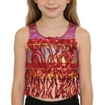 thumbnail image 2 of Hifoo Child Girls Sparkly Fringe Vest Performance Shiny Metallic Dancewear Kids Party Tops Back To School Comfort Blouses, 2 of 4