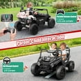 thumbnail image 6 of Funcid 24 Volt 2-Seater Ride on Toys, Ride on Cars with Remote Control, Metal Frame, 2 XL Electric Car for Kids, Power Car Wheels, UTV w/ Bluetooth, Music, 3 Speeds, Spring Suspension, Black, 6 of 9