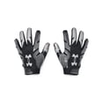 thumbnail image 1 of Guantes de fútbol Under Armour F8 para hombre, color negro y plateado metalizado, 1 of 2