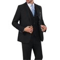 thumbnail image 2 of Homemiyn Men's Classic Business Social One Button Solid Color 3-piece Slim Fit Suit (blazer + Vest + Pants) Black M, 2 of 2