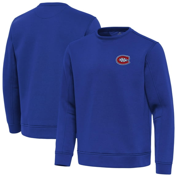 Men's Antigua Royal Montreal Canadiens Relevant Lightweight Pullover Sweatshirt