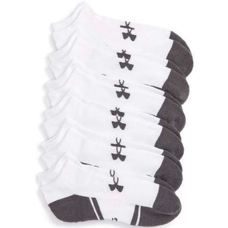 Under Armour U291 Men's White UA Resistor III Low Cut Socks (6 Pairs)