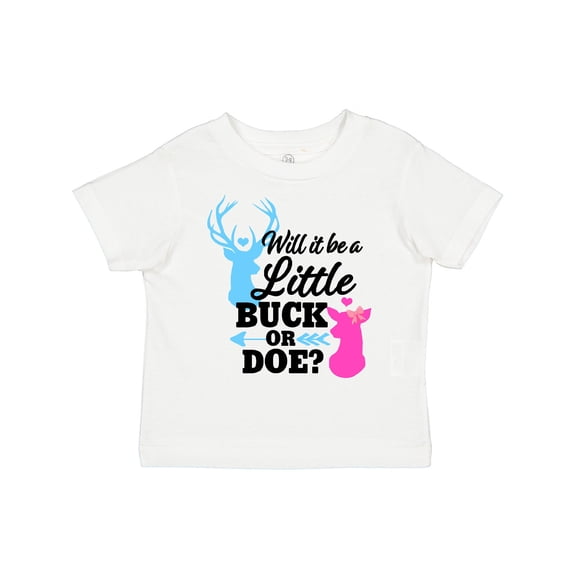 Inktastic Gender Reveal Will It Be a Little Buck or Doe? Girls Toddler T-Shirt